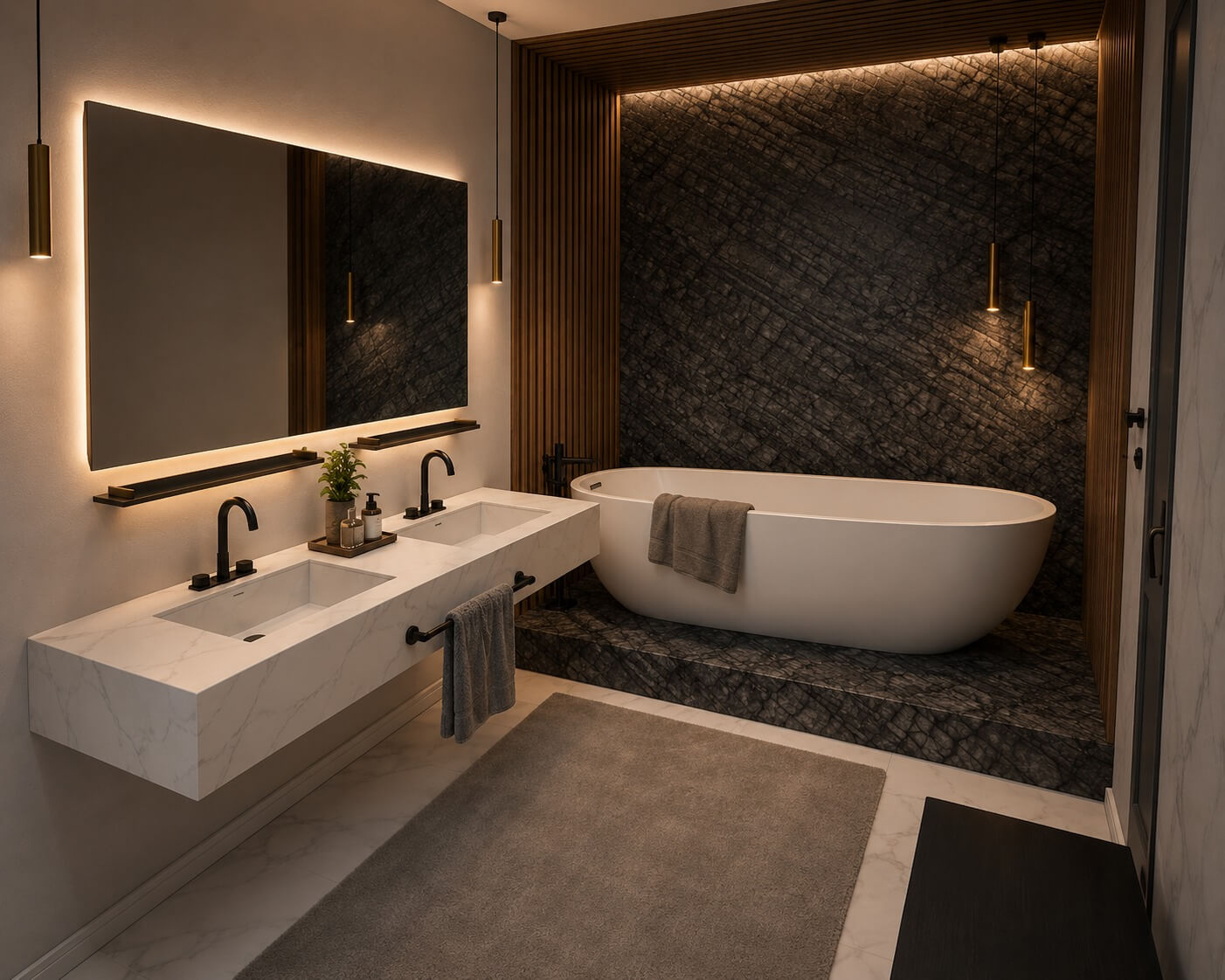 concept rezidențial modern Baie Matrimoniala