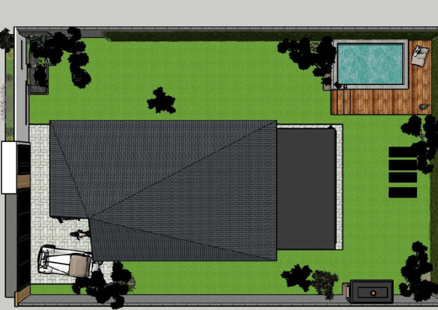 Concept rezidențial modern cu accente naturale Casa TopView Proiect