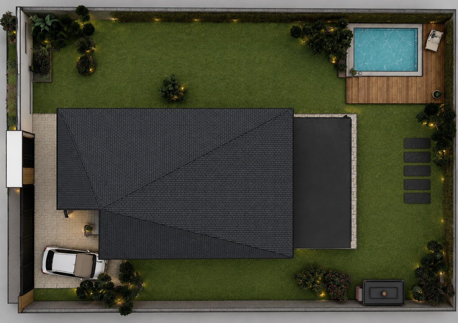 Concept rezidențial modern cu accente naturale Casa TopView