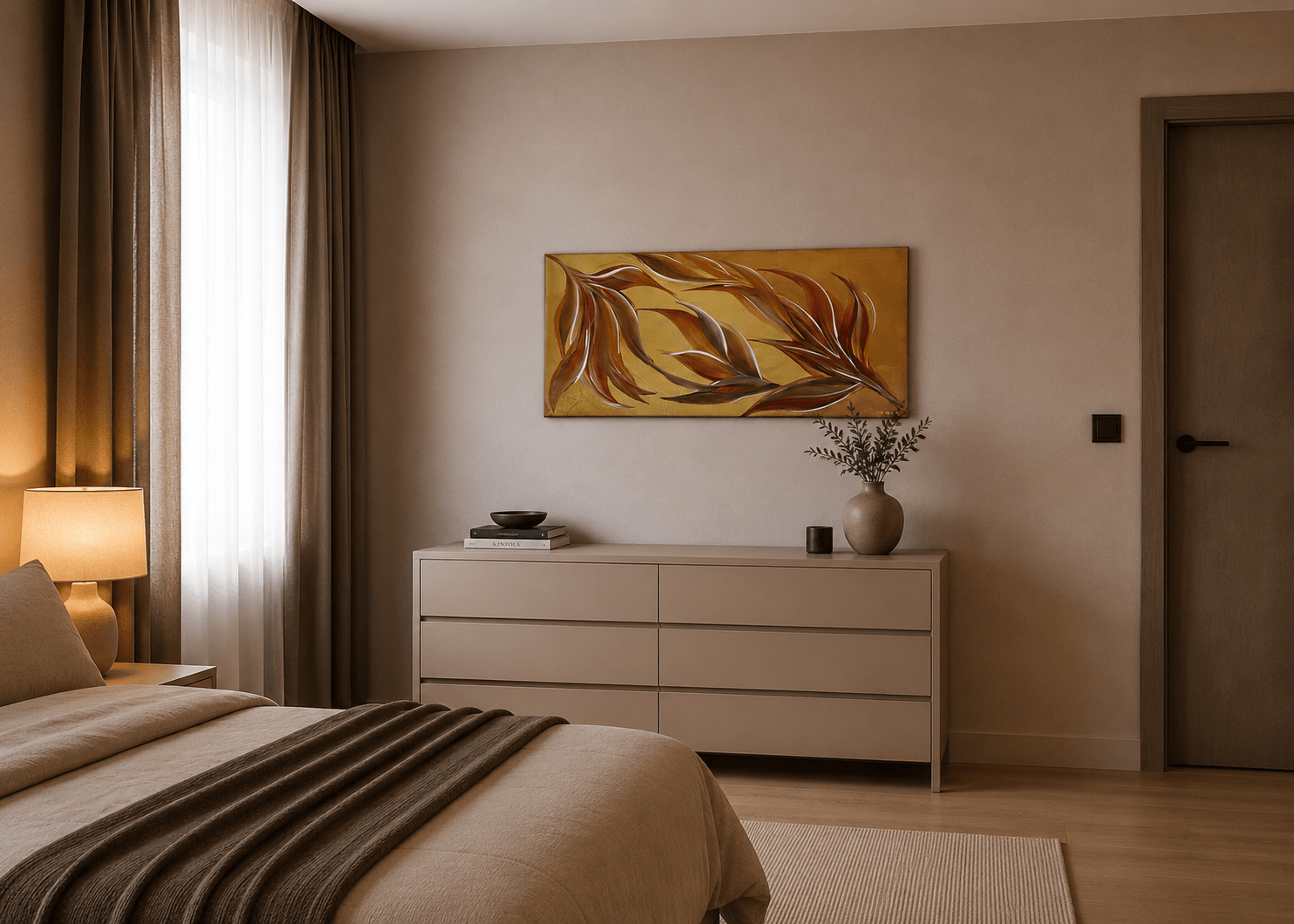 Tablou Canvas Frunze Aur de Toamna Cadru