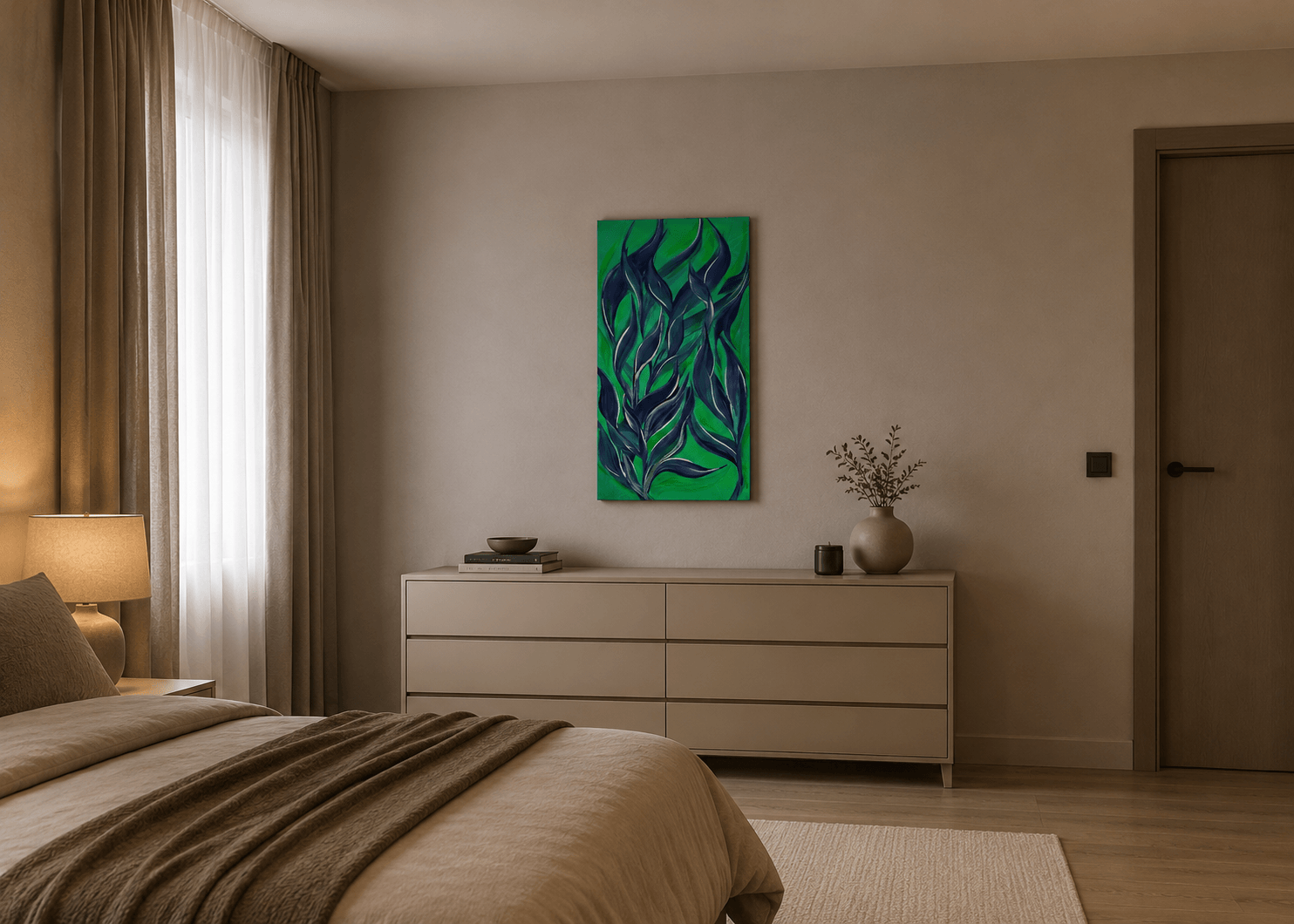 Tablou Canvas Verde Nordic Cadru