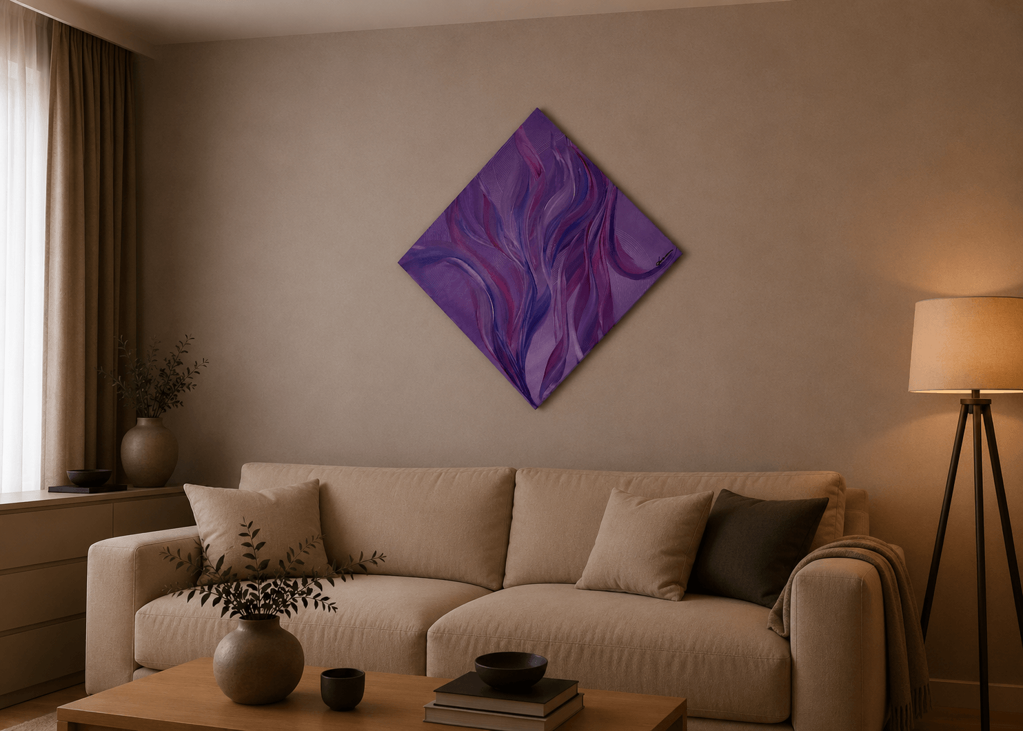 Tablou Canvas Voal de Lavanda Cadru