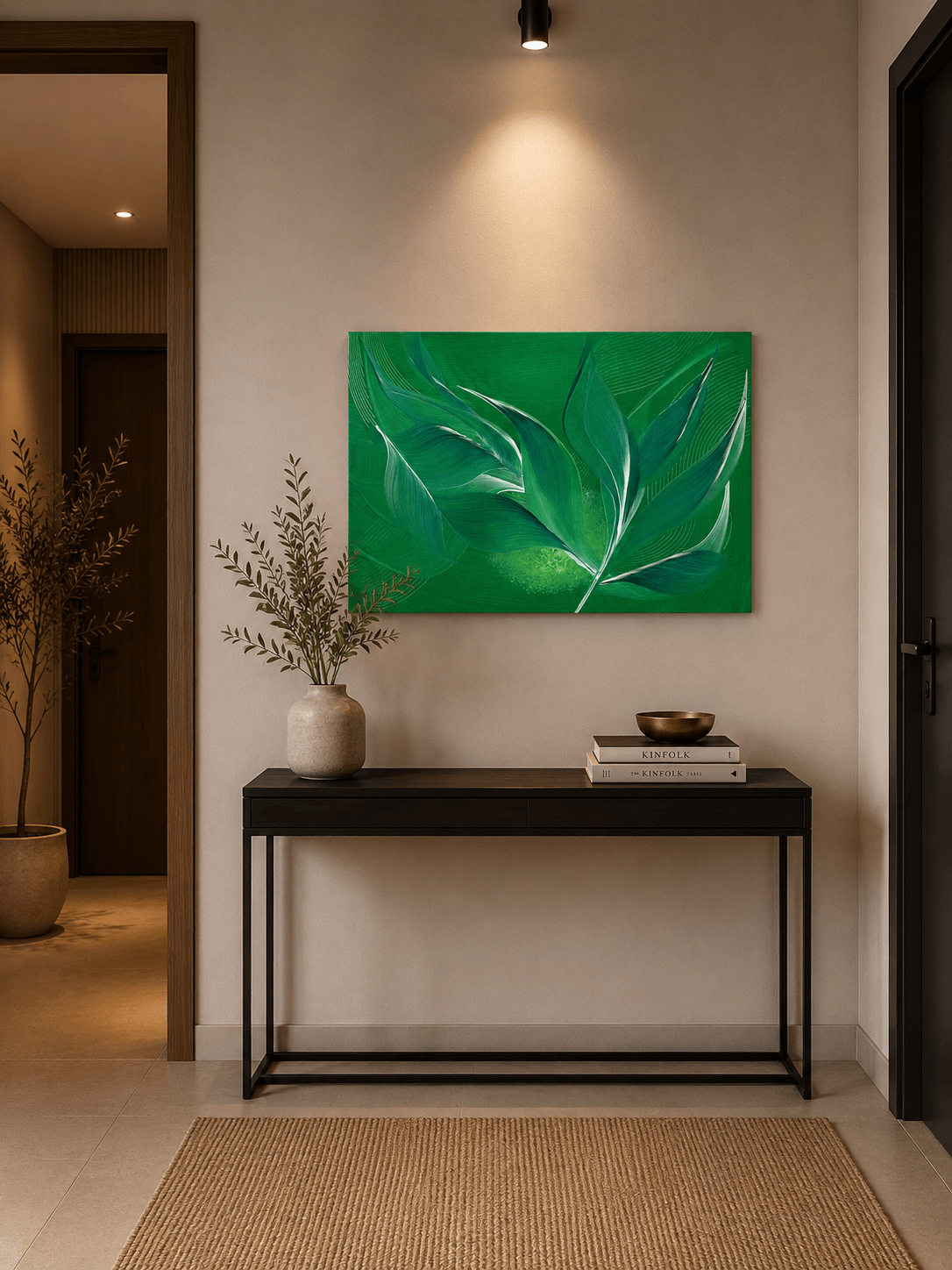 Tablou canvas Frunze de Jad cadru