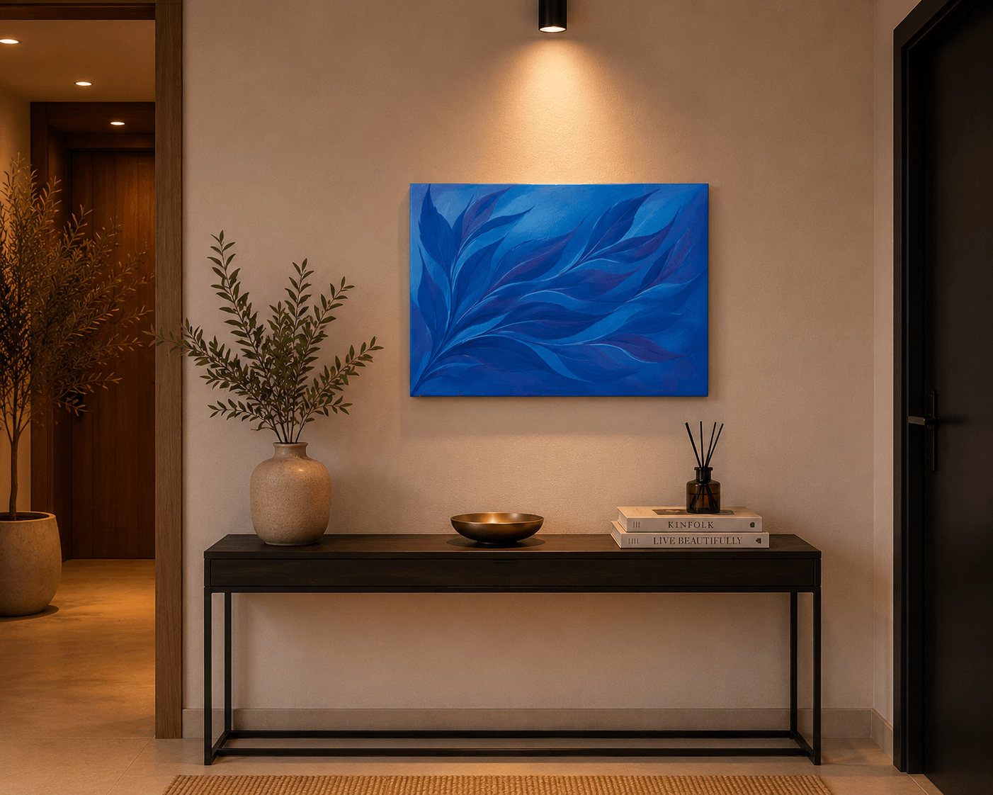 Tablou canvas Frunze de Safir cadru